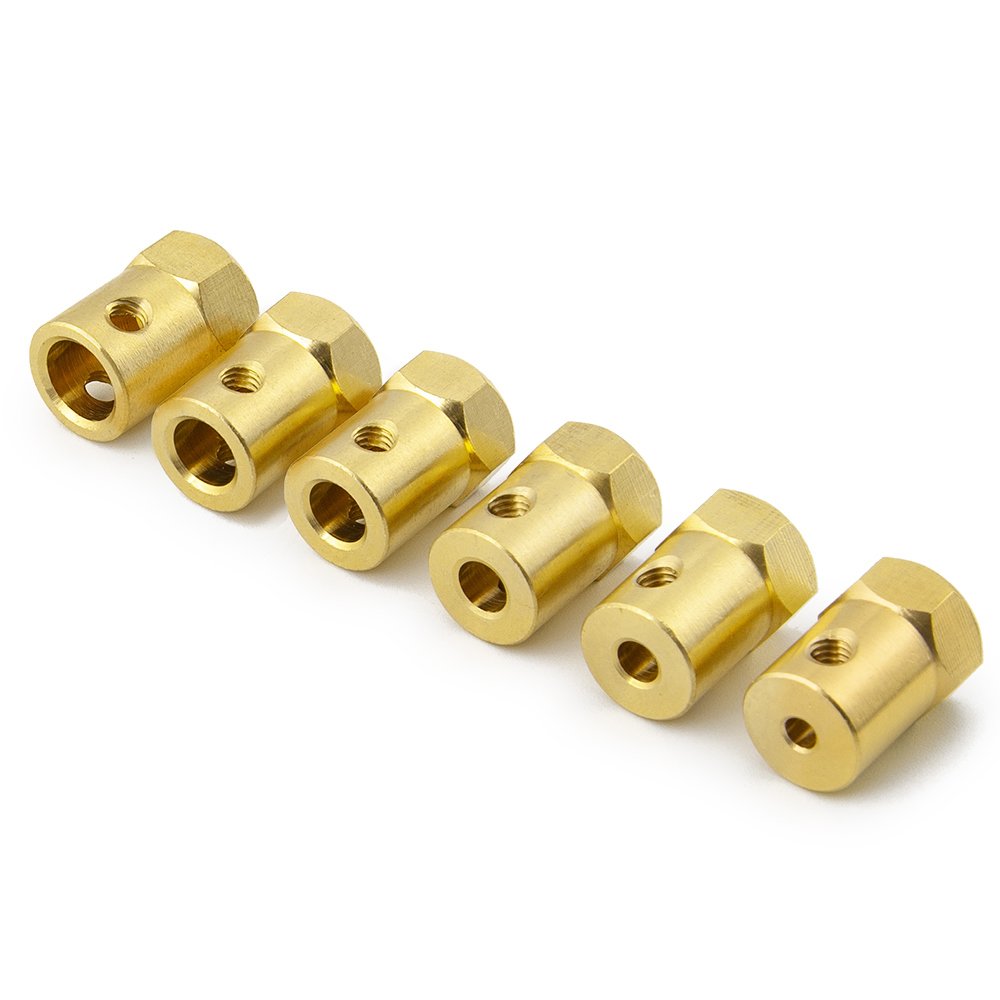 Hex Coupler Bore Motor Hex Brass Shaft Coupling Flexible Connector
