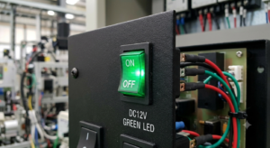 16mm Rectangular LED Push Switch – DC12V Green Illuminated ON/OFF