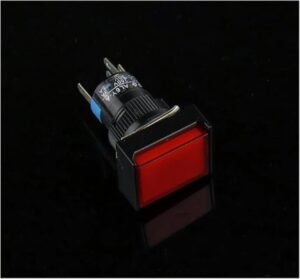 Push Button ON/OF RED Switch Rectangular LED Light DC12V RED PLASIC