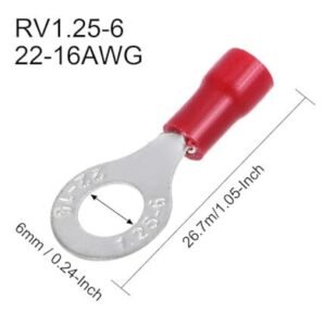 RV1.25-6 Insulated Electrical Crimp Terminal, Ring Spade Wire Connector Price in Paksiatn