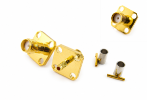SMA female 4-hole flange coaxial connector round post PTFE 5.5mm Price in Pakistan