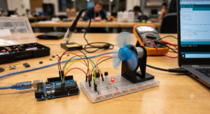 Smart Temperature Controlled Fan Set