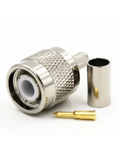 TNC Male Connector Crimp/Solder Attachment for RG58, RG303, RG141, PE-C195, PE-P195, LMR-195, 0.195 inch