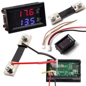 2in1 DC 0-100V Voltmeter Ammeter With DC 100A 75mV Ampere Shunt Dual 0.28″ Red Blue Voltage Detector Current Indicator Price in Pakistan