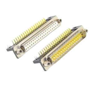 DB37 Male Round Pin Straight Connector – Gold-Plated DIP PCB Mount