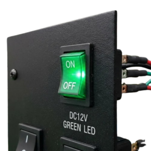 16mm Rectangular LED Push Switch – DC12V Green Illuminated ON/OFF