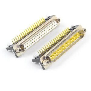 DB37 Male Round Pin Straight Connector – Gold-Plated DIP PCB Mount