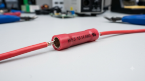 BV5.5 Red Insulated Butt Splice – Tin-Plated 16-14 AWG Connector