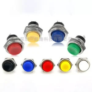 16mm Momentary Push Button Horn Switch OFF (ON) 250V/3A 2 Pin Black Price in Pakistan