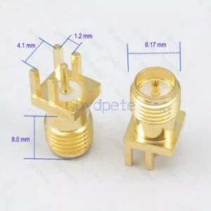 RP-SMA male Connector 1.2mm 4.1mm Socket PCB Edge Mount square panel Solder RF Price in Pakistan