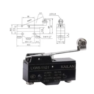 380vac 220vdc 10a Micro Limit Switch Limitswitch Instantaneous Parallel Roller Hinge Lever Plunger Lxw5-11g1