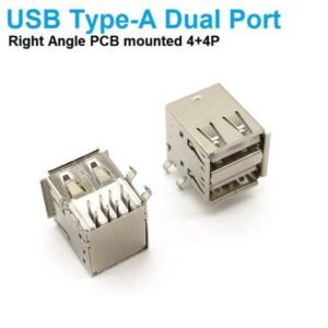 PCB Mount USB Female PCB Type A Double Port Connector in Pakistan