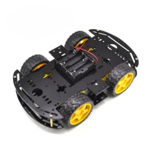 4WD Black Acrylic Robot Car Chassis (Imported)