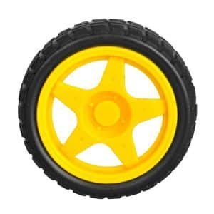 65mm Yellow Rubber Wheel for Robotic Car