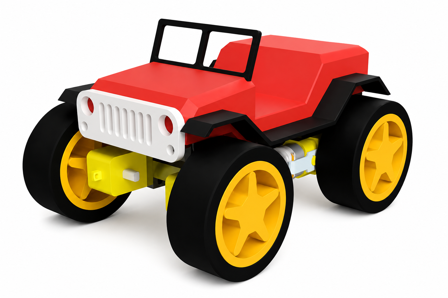 WiFi-controlled 3D printed RC Jeep chassis for DIY robotics projects
