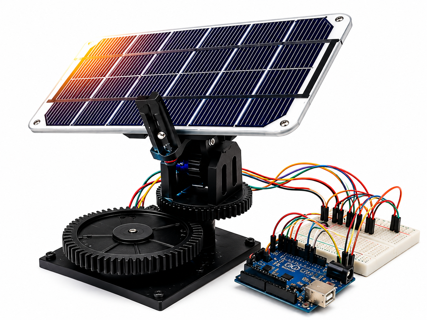 Unassembled DIY Dual-Axis Solar Tracker Kit for solar energy and Arduino projects