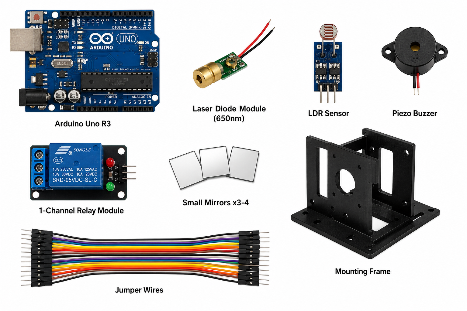 Arduino Laser Security System for intrusion detection and security alarm projects