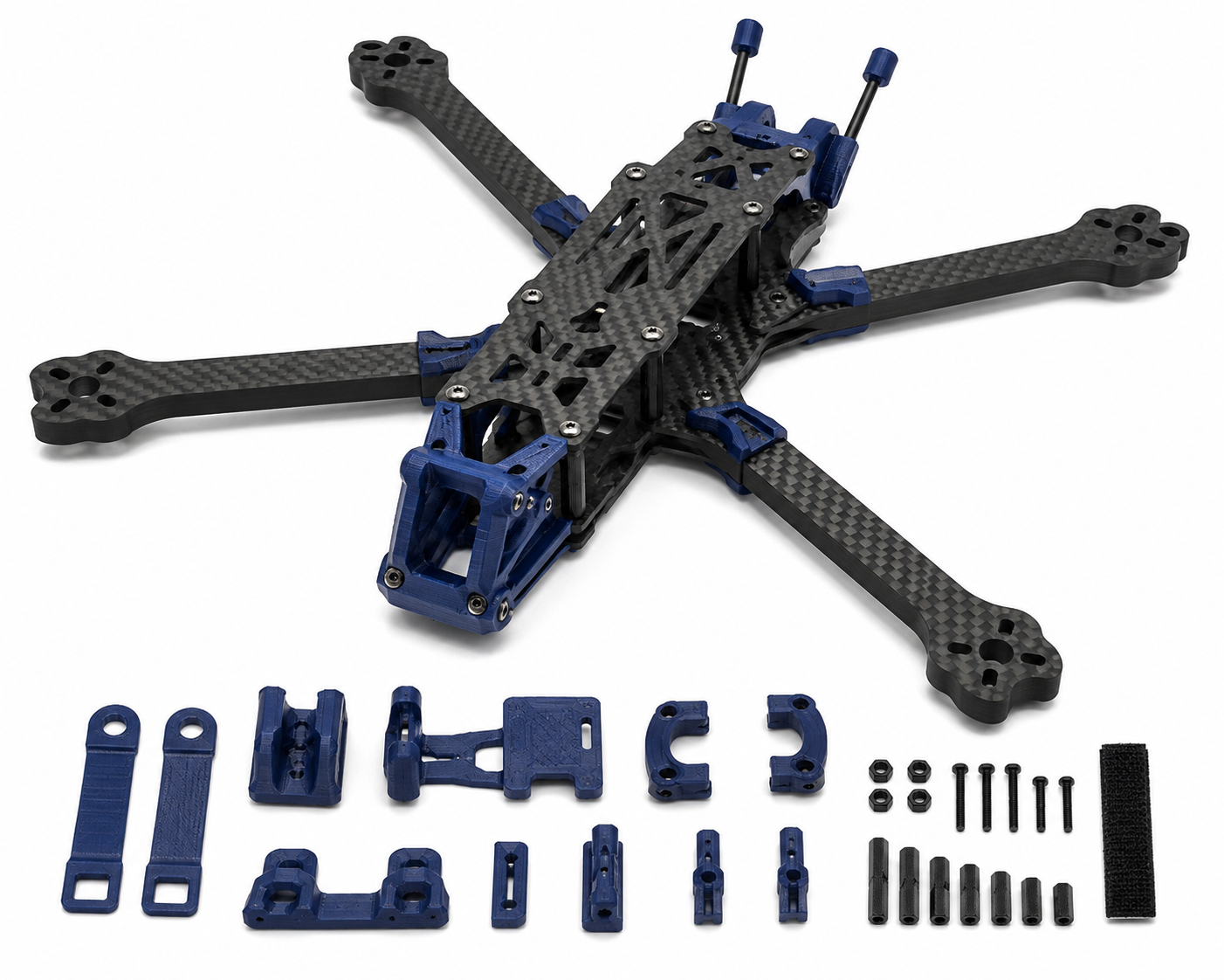 Mark 4 7 inch 295mm FPV drone frame with 5mm arms and 3D printed parts